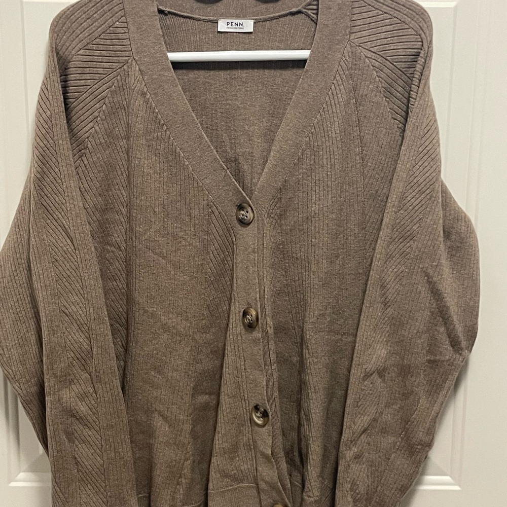 Penningtons Taupe Button-Up Cardigan